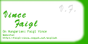 vince faigl business card